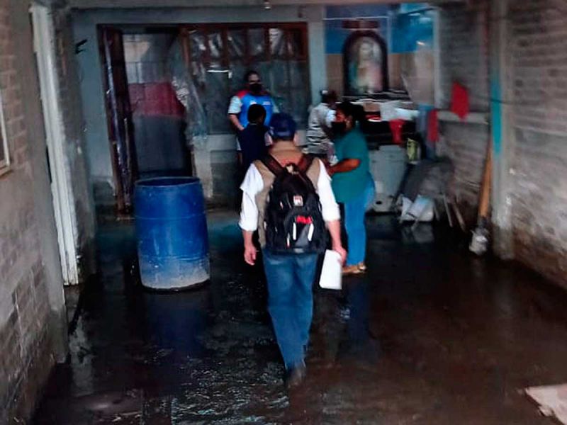Realiza Bienestar censo de damnificados por lluvias en Ecatepec