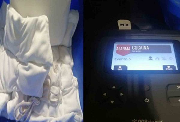 Incautan cocaína oculta en chalecos en la Aduana del AICM