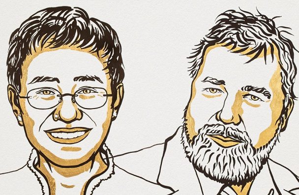 Premio Nobel de la Paz es para periodista Maria Ressa y el ruso Dmitry Muratov