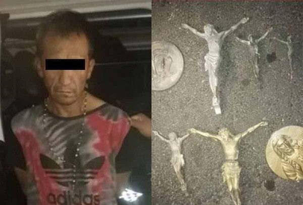 Cae sujeto por robaba crucifijos y figuras religiosas en panteón de CDMX