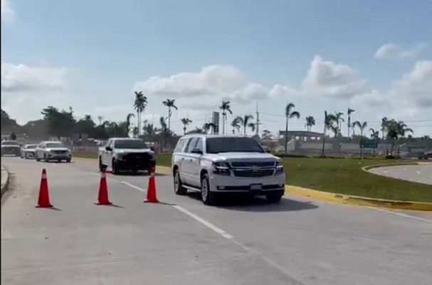 Rocío Nahle llega a Dos Bocas resguardada por Marina y Guardia Nacional
