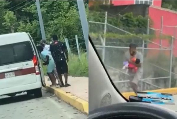 Mujer migrante es detenida mientras su esposo huye con su bebé #VIDEO