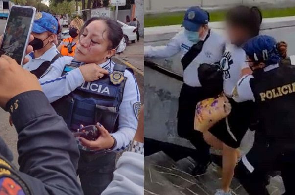 Por pedirle que abandone vagón, mujer agrede a policía en Metro Chabacano