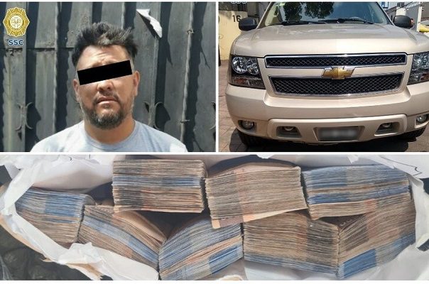 Detienen en la Cuauhtémoc a hombre con 700 mil pesos en una mochila