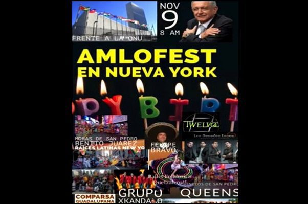Simpatizantes alistan AMLOFest ante llegada de AMLO a sede de la ONU en NY