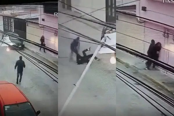Sujeto arrastra y jalonea a mujer para robarle su bolso, en Coacalco #VIDEO