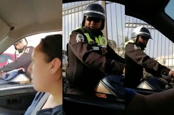 Captan en #VIDEO a policía de Cuautitlán amedrentando a automovilista