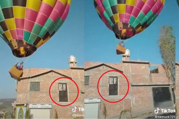Dueño de casa "impactada" por globo aerostático revela uso de puerta al vacío #VIDEO