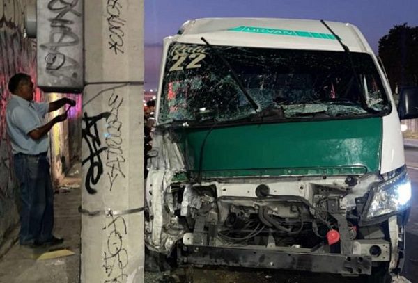 Choque de combi en Río Churubusco dejó 16 lesionados