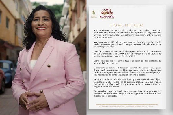 Denuncian a alcaldesa de Acapulco por insultar a guardias de Aeropuerto