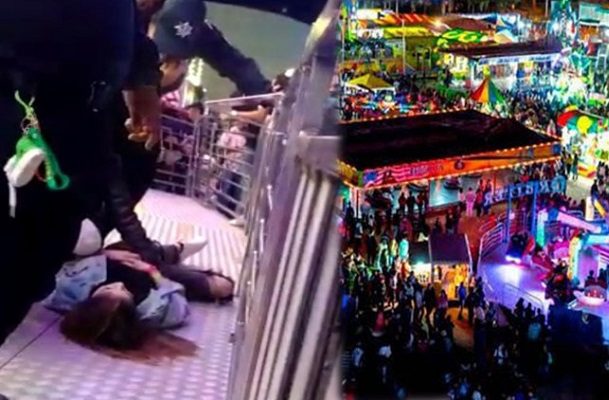 Joven sale disparada de juego mecánico, en feria de Tamaulipas