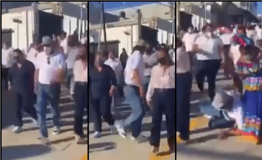 Alcalde de Los Cabos se cae durante desfile de Revolución