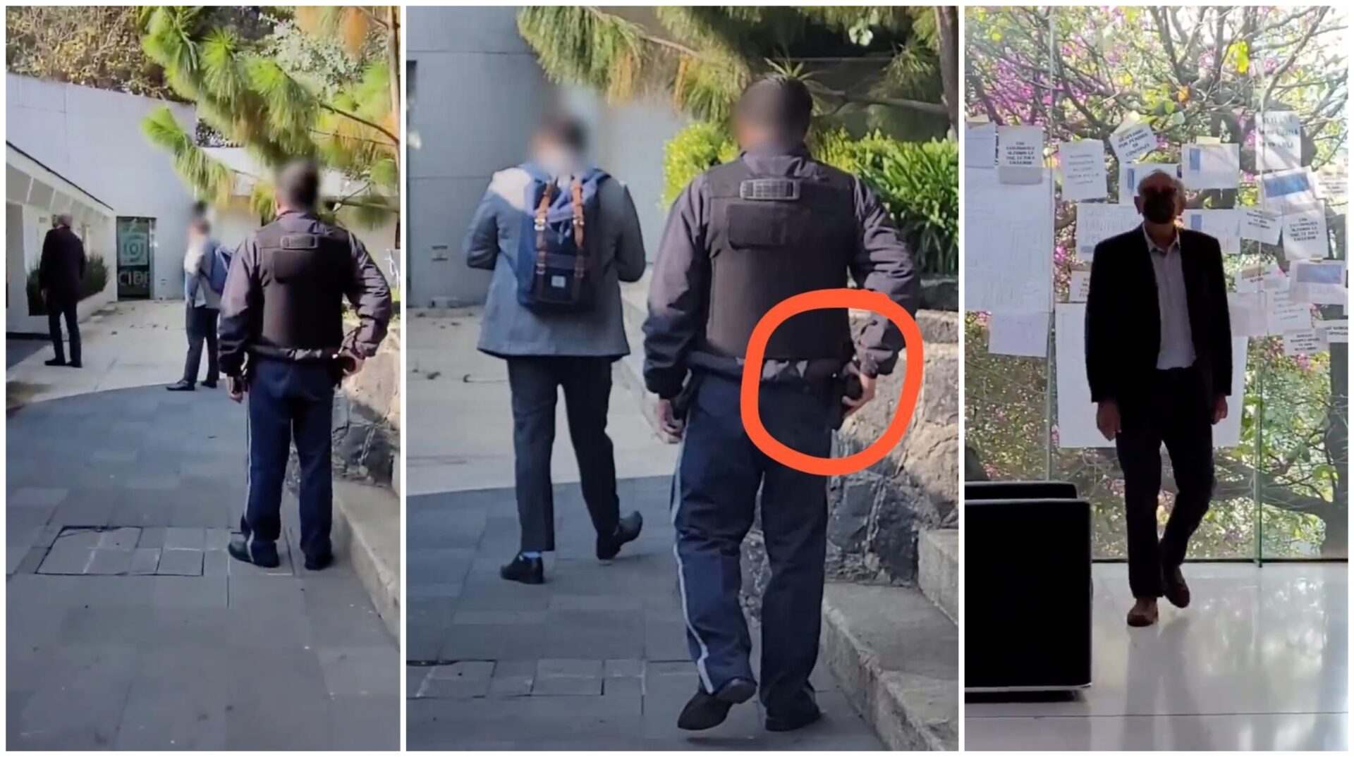 Director de CIDE con escoltas armados