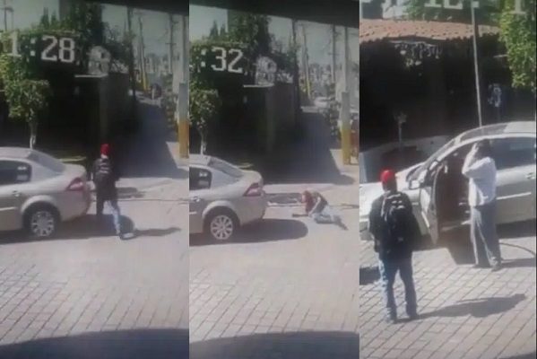 Hombre finge ser atropellado para extorsionar a conductor, en Puebla #VIDEO