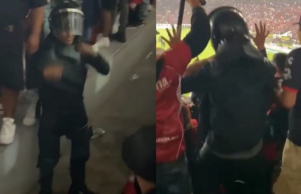Captan a supuesto policía ebrio bailando y en festejos del Atlas #VIDEOS