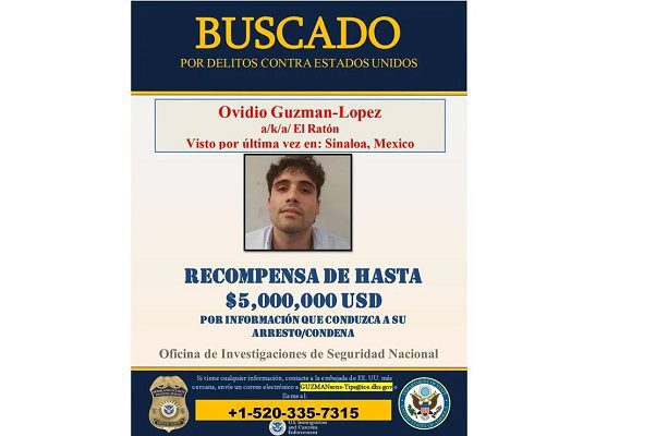 Gobierno de EE.UU. publica carteles de "Se busca" de los hijos de "El Chapo"