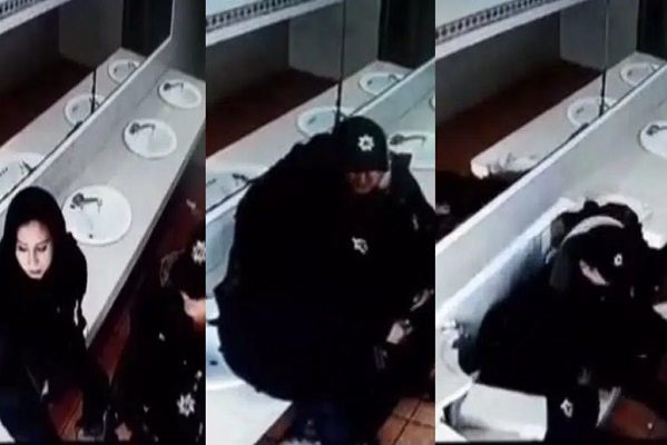 Policías rompen lavabo mientras se besan dentro de un baño #VIDEO