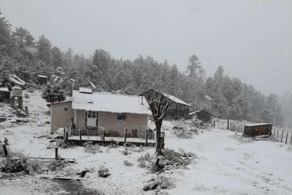 Frente Frío número 14 cubre de nieve poblados de Durango