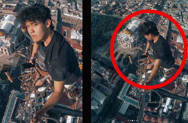 Youtuber sorprende a las redes al escalar la antena de la Torre Latinoamericana #VIDEO