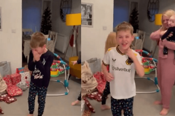 Niño llora de felicidad al recibir playaer con el nombre de Raúl Jiménez #VIDEO