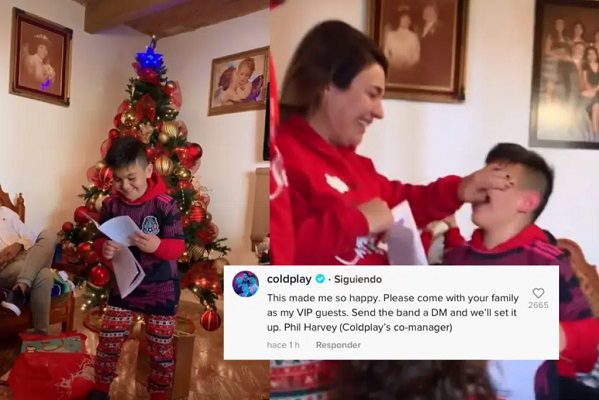 Niño recibe de regalo de Navidad boletos para Coldplay y banda le regala pases VIP