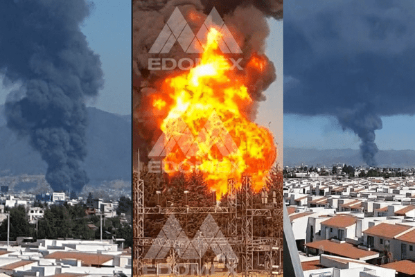 Se reporta incendio en fábrica de pinturas en zona industrial de Toluca
