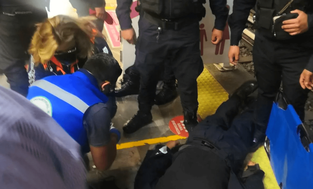 Tren de Línea 1 descalabra a policía en estación San Lázaro