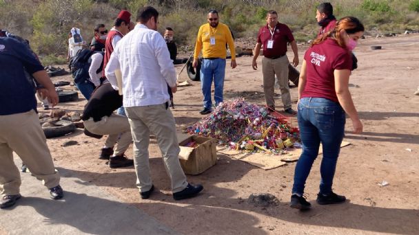 Destrucción de cuetes en Los Mochis, Sinaloa