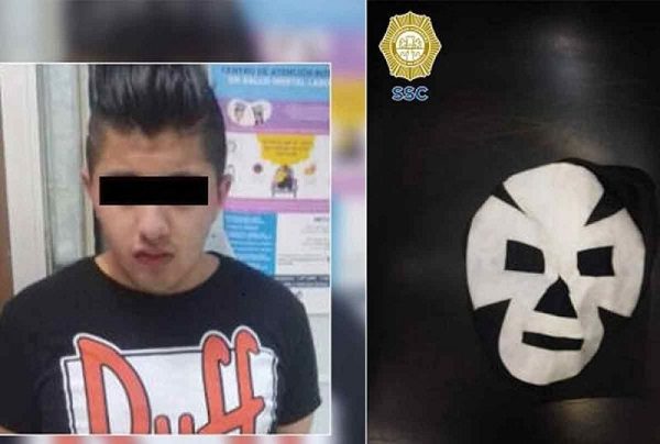 Cae sujeto que usaba máscara de luchador para asaltar, en la Benito Juárez