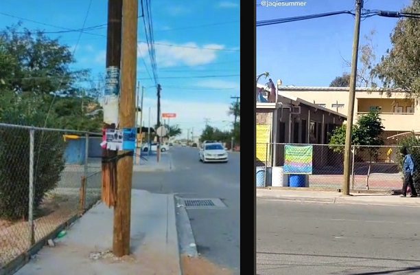 "Arreglan" poste de luz pegándole otro, en Aguascalientes #VIDEO