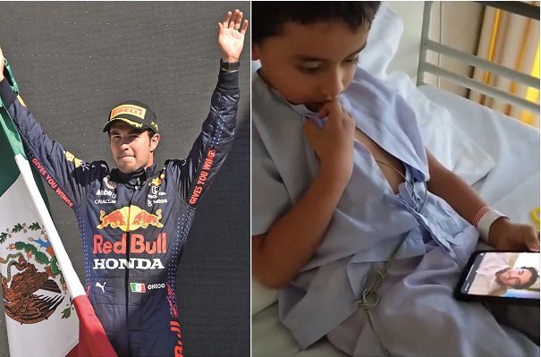 "Sigue inspirándonos", dice 'Checo' Pérez a niño enfermo del corazón #VIDEO