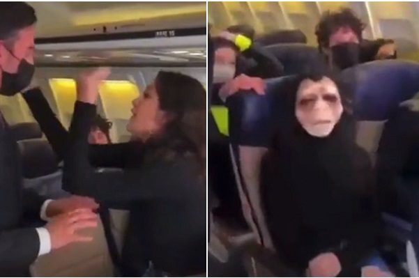 Bautizan #LadyChango a pasajera por mascara de chango en lugar de cubrebocas #VIDEO