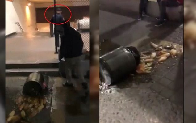 Vendedor tira sus tamales afuera del Metro; señalan a policía #VIDEO