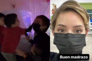 Mariana Rodríguez recibe golpe de un niño del DIF Capullos #VIDEO