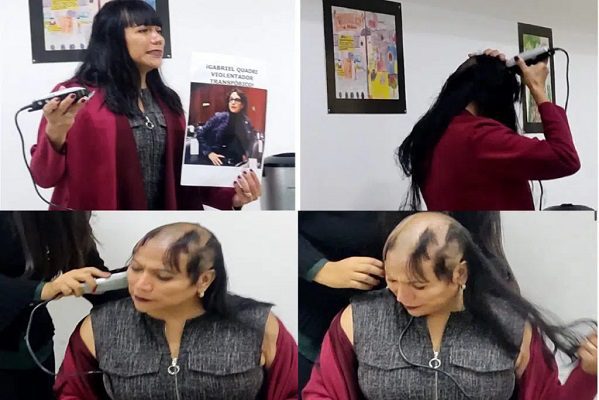 Diputada trans se rapa en protesta por “discurso de odio” de Quadri