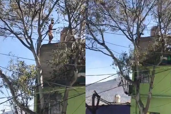 Presunto extorsionador cae de azotea tras ser abatido por oficiales, en Tlalnepantla #VIDEO