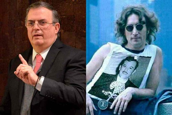 Ebrard da por buena playera de Lennon con imagen de Pedro Infante