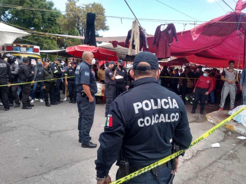 Balacera en tianguis de Coacalco