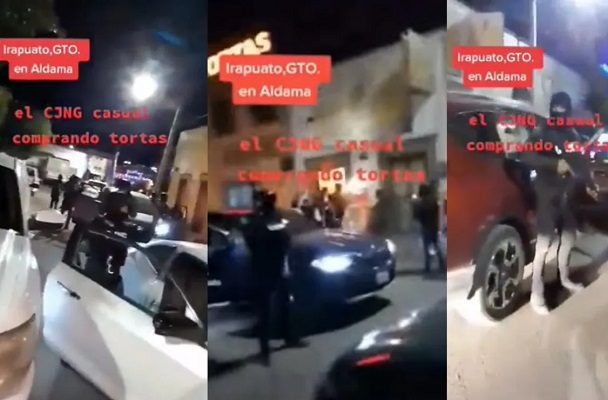 Sicarios del CJNG son captados comprando tortas en Irapuato #VIDEO