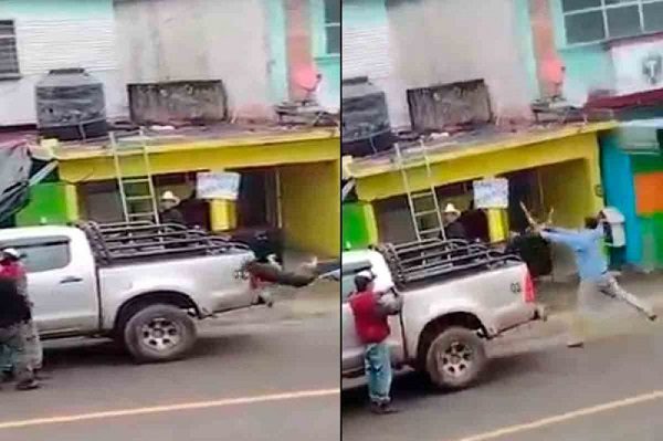 Exhiben a personal de ayuntamiento en Hidalgo maltratando a lomito #VIDEO