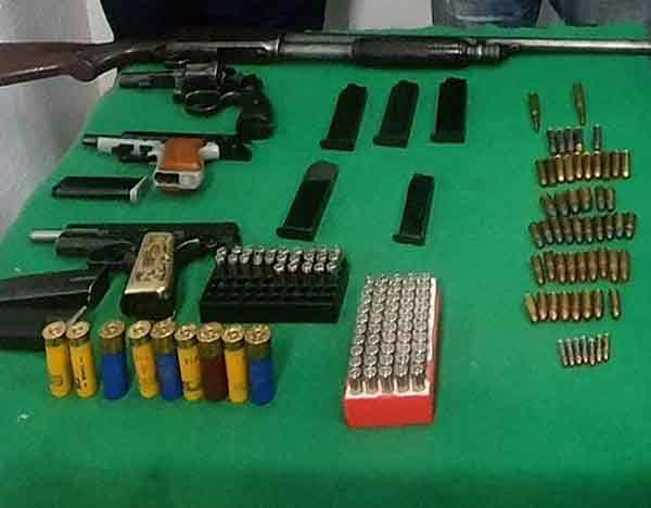 Armas de fuego y cartuchos asegurados en Edomex