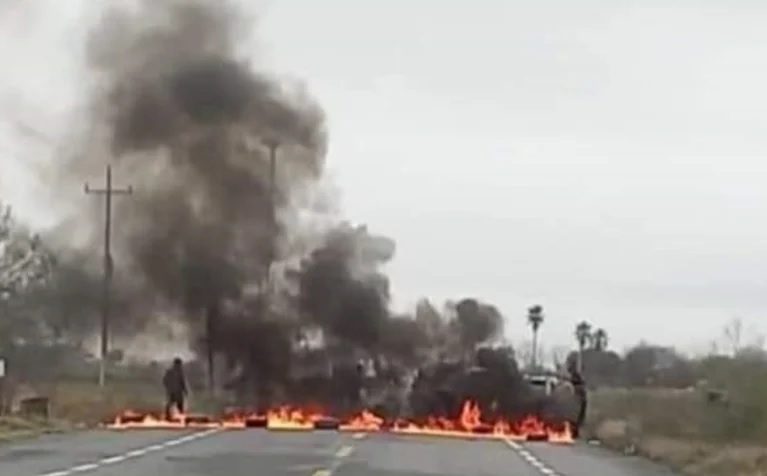 Bloqueo en la carretera Reynosa-Ribereña