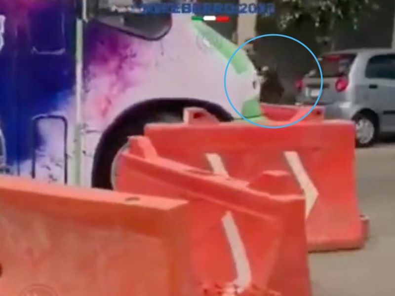 Camión casi arrolla a trabajador de Protección Civil