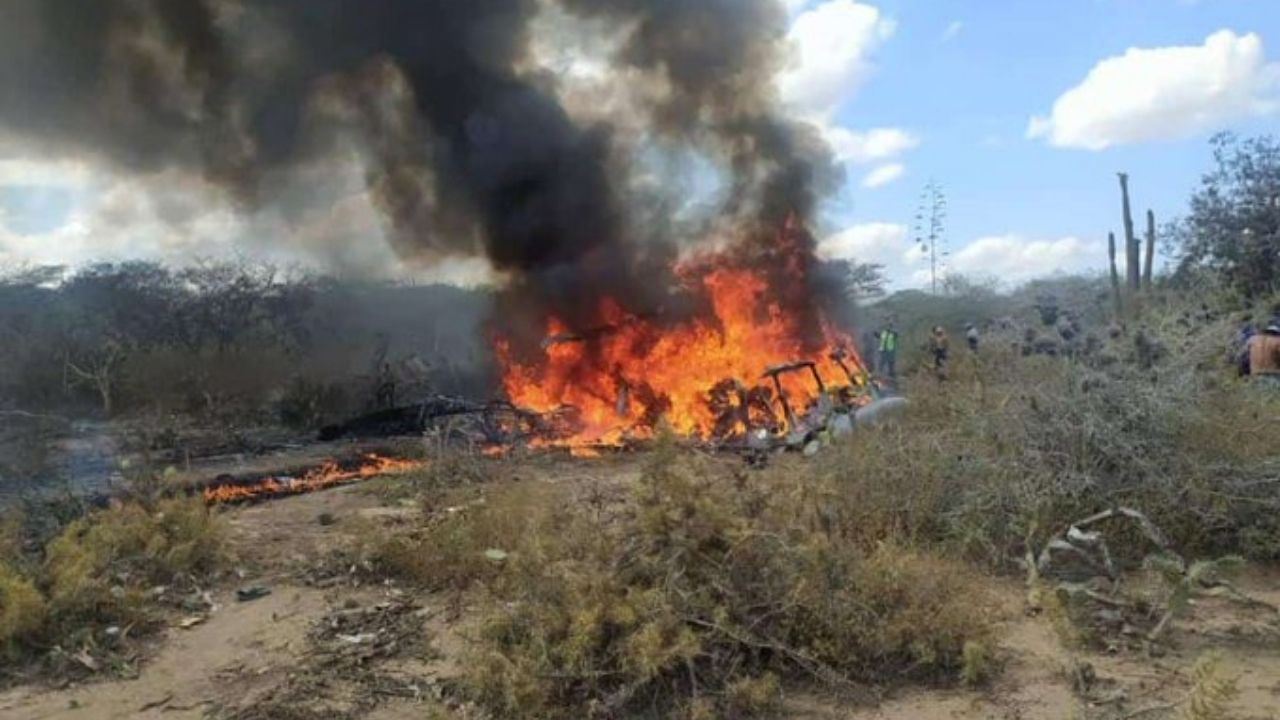 Helicóptero militar desplomado en Venezuela