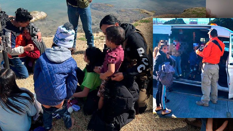 Menores hondureños rescatados en el Río Bravo