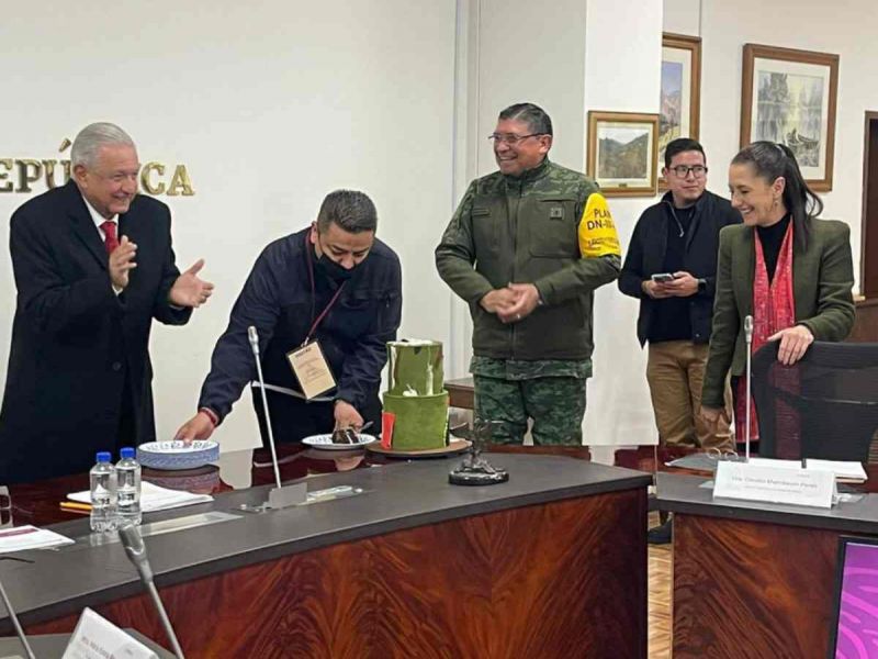 Sheinbaum, AMLO y Cresencio Sandoval