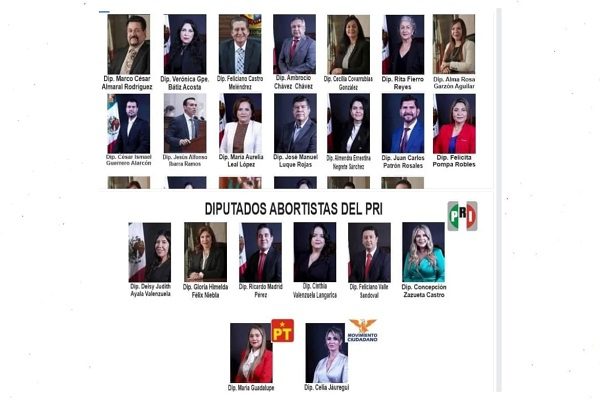 Diócesis de Culiacán exhibe a diputados locales que aprobaron la despenalización del aborto