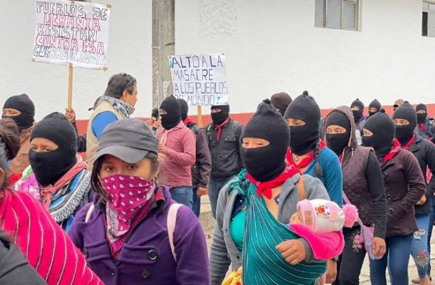 EZLN realiza manifestación masiva contra las guerras y la invasión a Ucrania #VIDEOS