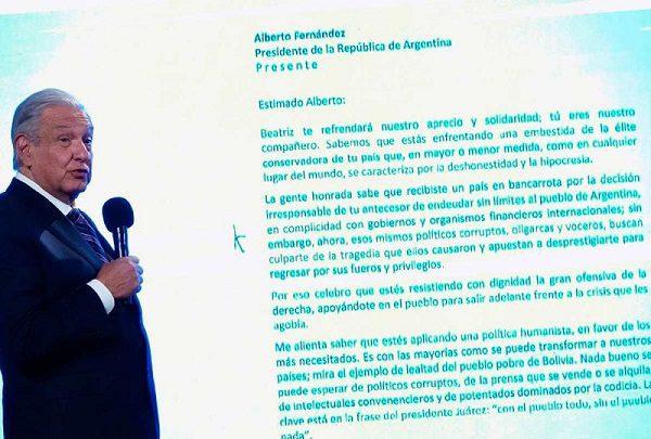 AMLO felicita a Alberto Fernández por su resistencia a "ofensiva de la derecha”