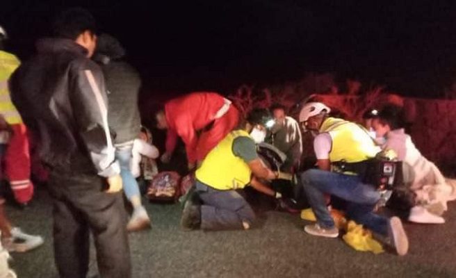 10 heridos tras volcadura autobús con personas migrantes en el Istmo de Tehuantepec